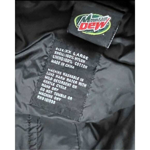 Unisex Mountain Dew Nylon Windbreak Fleece Lined Jacket PepsiCo Size XXL - Picture 3 of 6
